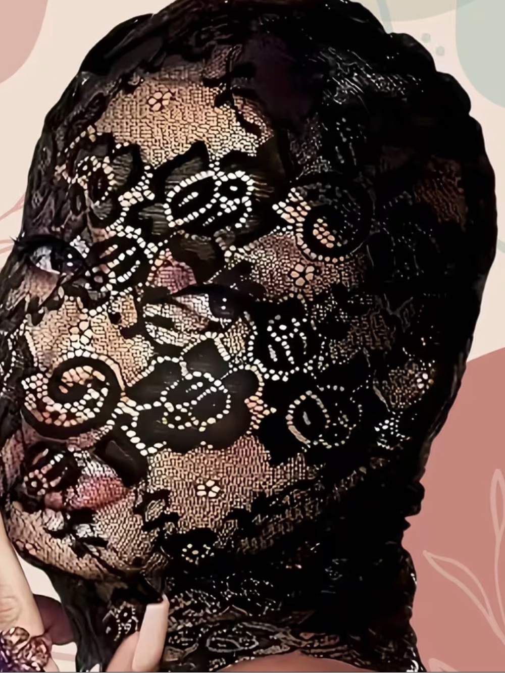🖤HOST PICK🖤Black Floral Lace Face Mask Hood